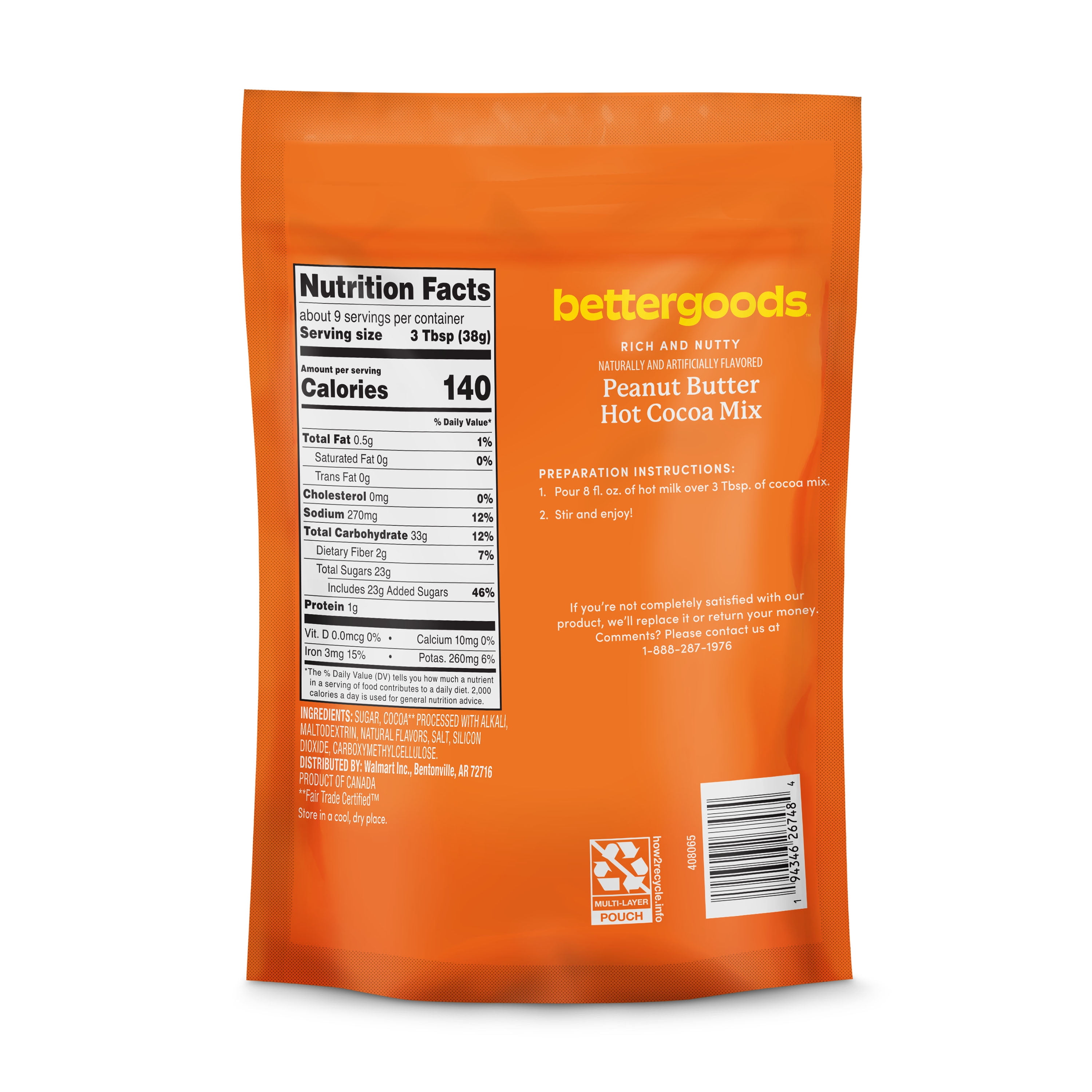 bettergoods Peanut Butter Hot Cocoa Mix, 12 oz