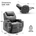 thumbnail image 2 of YSICK Swivel Rocker Recliner Chair with Massage PU Leather for Living Room,Grey, 2 of 7