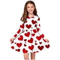 thumbnail image 2 of Robe à Manches Longues pour Fille, Robe Patineuse Évasée pour Fête, Robe Extensible pour Récital de Danse, Robe à Col Rond pour Jouer à l'École, Spectacle, Congé, 2 of 6