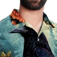 thumbnail image 5 of Crow Men's Casual Poplin Button Down Short Sleeve Hawaiian Beach Shirt, 5 of 6
