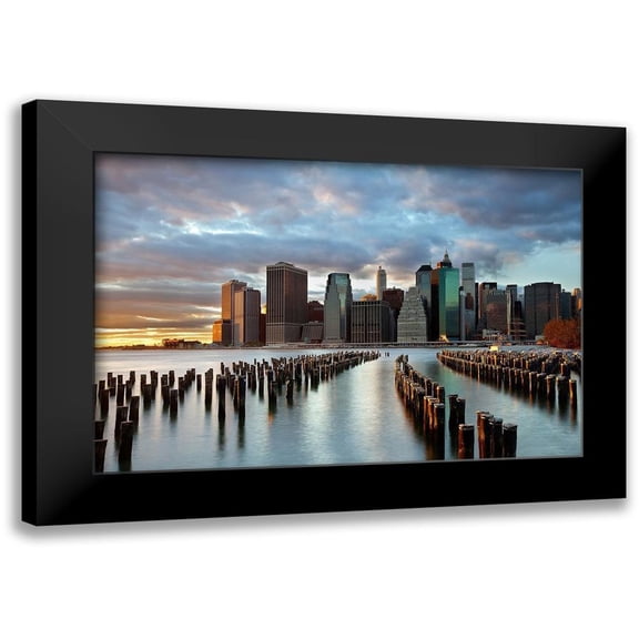 Carozzi, Fiorenzo 14x11 Black Modern Framed Museum Art Print Titled - NYC Skyline