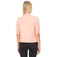 thumbnail image 4 of Women's Fitted Waist Length Jacket Open Front Draped Neck Ruched Sleeves, 4 of 5