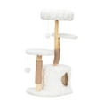 thumbnail image 4 of Pefilos 31.5" Modern Cat Tree Tower for Indoor Cats, Natural Branch Cat Furniture with Condo and Climbing Perches, Kitten Scratching Tree, White, 4 of 10