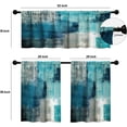 thumbnail image 2 of Kitchen Curtains Sets for Windows 3 Piece Teal Kitchen Curtains Valances 36 Inch Length Kitchen Window Curtains Turquoise Gray Kitchen Window Treatments for Cafe Living Room Window Decor,Teal, 2 of 5
