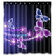 GCKG Rose Violet Papillon Brillant Lumière sous le Ciel Bleu Imperméable Rideau de Douche en Polyester et Crochets Taille 66x72 Pouces – image 1 sur 4