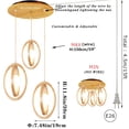 thumbnail image 3 of FSLiving 3 Lights Lantern Ring Shape Swag Pendant Light with 15ft Plug in UL Cord Island Chandelier Fixtures Hanging Ceiling Light for Kitchen Island Staircase NO Wiring Needed,Customizable - 1 Set, 3 of 7