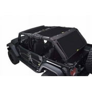 Dirtydog 2007-2018 Fits Jeep Wrangler JKU 4 Door Sun Screen Front Back and Cargo Black J4SS07F3BK