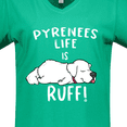 thumbnail image 4 of Inktastic Pyrenees Life is Ruff Great Pyrenees Women's V-Neck T-Shirt, 4 of 5