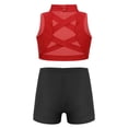thumbnail image 3 of Alvivi Kids Girls Active Gym Fitness Sportswear Short Tracksuits Gymnastics Dance Outfits Red&Black 12, 3 of 7