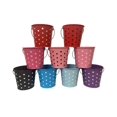 thumbnail image 4 of Charmed Mini Colorful Polka Dots Tin Pails Bucket with Handles for The Beach, Party Favors, Easter, Candy, or Garden; 4.75"x4.5" Red with White Dots Pack of 3, 4 of 5