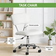 thumbnail image 4 of Scranton & Co Task Office Chair in White Vinyl with Chrome Base, 4 of 14