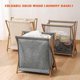 thumbnail image 1 of Household Dirty Clothes Basket Folding Solid Wood Frame Laundry Basket, 1 of 4