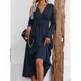 thumbnail image 4 of Women'S Long Sleeve Maxi Dress  Fall Trendy Elegant V-Neck Flowy Wedding Guest Holiday Formal Long Dresses, 4 of 7