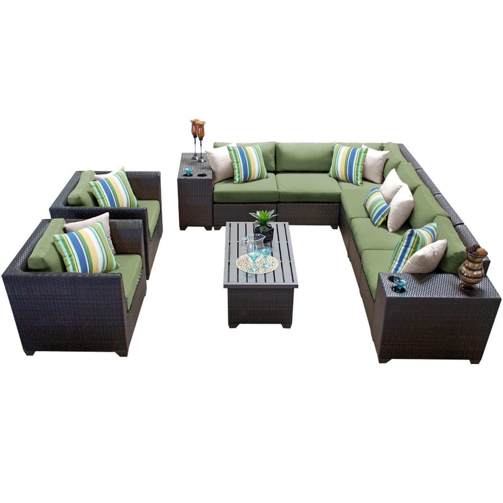 Bermuda 11 Piece Outdoor Wicker Patio Furniture Set 11d by TK Classics