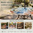 thumbnail image 6 of Round Outdoor Tablecloth with Umbrella Hole and Zipper, Blue Red Seahorse Coastal Tablecloth with Elastic Waterproof, Teal Wood Beach Coral Nautical Patio Table Covers for 45" - 54" Pool Tables, 6 of 9