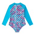 thumbnail image 7 of XBASW 2-12Y Girls Long Sleeve Swimsuits for Baby Kids One Piece Zipper Swimwear Print Bathing Suit for Summer, 7 of 7