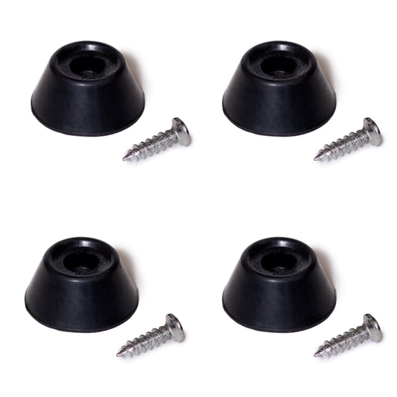 OKKO Replacement Billiard Pool Cue Rubber Bumpers 24 mm, with Screws, Pack of 4