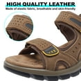 thumbnail image 6 of OutPro Men's Hiking Sandals Arch Support Casual Leather Sandals for Men Summer Outdoor Beach Sandals for Male Open Toe Athletic Shoes Outdoor Coffee, 6 of 9