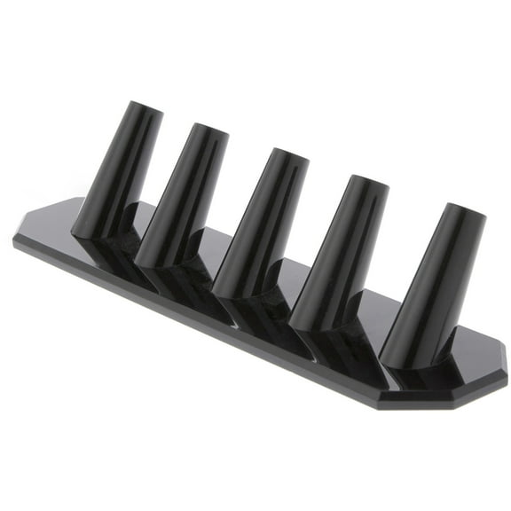 Plymor Black Acrylic Ring Finger Display, Five, 8.25" W x 2.25" D x 1.75" H