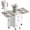 White, variant on HOMCOM Foldable Dining Table, Rolling Kitchen Table with Drawers, Cabinet