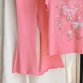 thumbnail image 5 of UAYOTSE Girls Summer Two Piece Set with Ruffled Sleeve Vest and Flared Pants Cartoon Print Breathable Cotton Childrens Clothing,Sizes 7-8 Years, 5 of 6