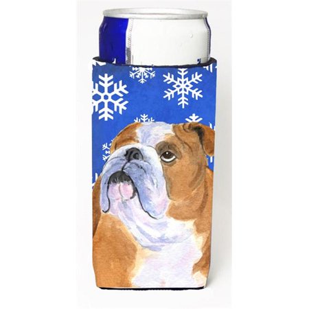 

Bulldog English Winter Snowflakes Holiday Michelob Ultra bottle sleeves for slim cans 12 oz.