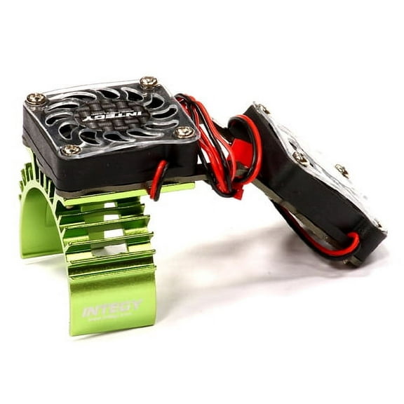 Integy RC Toy Model Hop-ups T6666GREEN Motor Heatsink   Twin Cooling Fan for HPI 1/10 Blitz