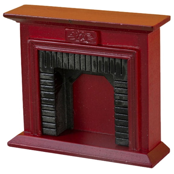 Miniature Dollhouse Christmas Fireplace Cabinet Furniture Accessory for Holiday Decor and Dollhouse Collectors