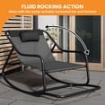 thumbnail image 4 of Craftian Patio Rocking Chair, Outdoor Lounge Chair with Footrest - Black, 4 of 9