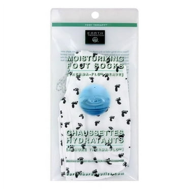 Earth Therapeutics Moisturizing Foot Sock White With Footprints, 1 Pr, 2 Pack