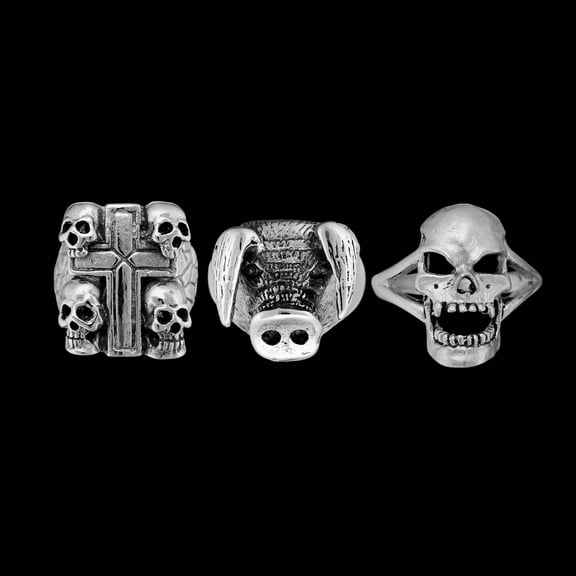 Eddie Munson Ring Collection, G&S Rings, Sterling Silver or Silver Plated Bronze