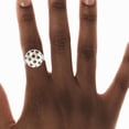 thumbnail image 4 of PhooArto Sport Ball Soccer Pattern Stainless Steel Rings for Women, Open Adjustable Ring Promise Ring Jewelry Gifts, 4 of 5