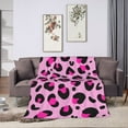 thumbnail image 6 of DouZhe Ultra-Soft Micro Fleece Lightweight Flannel Bed Blanket, Pink Leopard Camouflage Print Cozy Warm Throw Blankets, 60"x50", 6 of 7