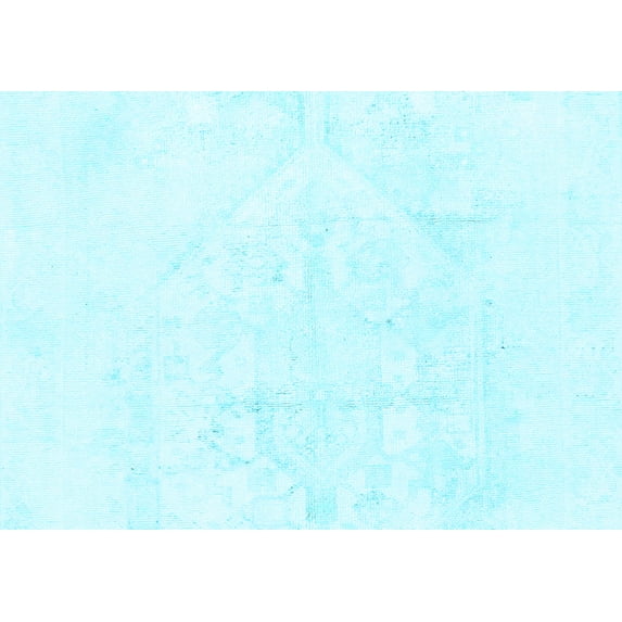Ahgly Company Indoor Rectangle Solid Light Blue Modern Area Rugs, 5' x 8'