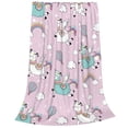 thumbnail image 2 of Fuzoiu Llama Unicorn and Rainbow Print Ultra-Soft Micro Fleece Blanket,All Seasons Flannel Throw, Lightweight Blanket for Bed, Sofa, Couch, Movie Night, Camping, and Travel-50"x40", 2 of 7