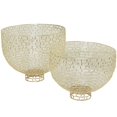 thumbnail image 5 of DecMode 18", 20"W Round Gold Metal Decorative Bowl with Chain Link Patterns, Set of 2, 5 of 7
