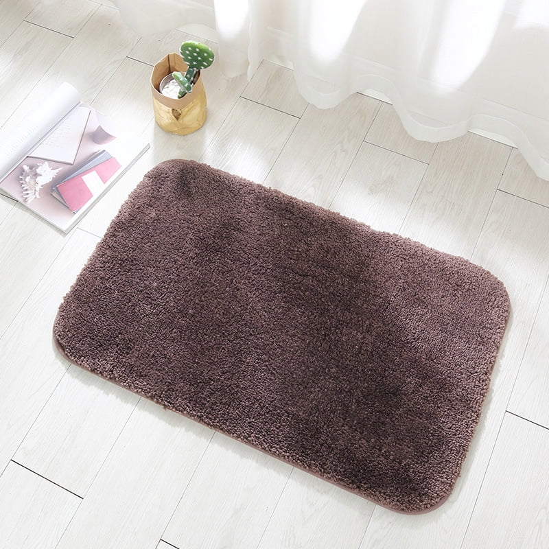 Bath Rug， Bathroom Mat Anti-Skid Non Slip Soft Fuzzy Warm Extra Thick Plush  Absorbent for Bathroom， Kitchen， Pool Floor， 4 Sizes Available (Light Gray，  40x60 cm) 