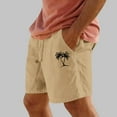 thumbnail image 2 of Pantalones Cortos para Hombre Cintura Elástica con Bolsillos Color Sólido Casual Cordón Suelto Pantalones Cortos de Ejercicio, 2 of 4