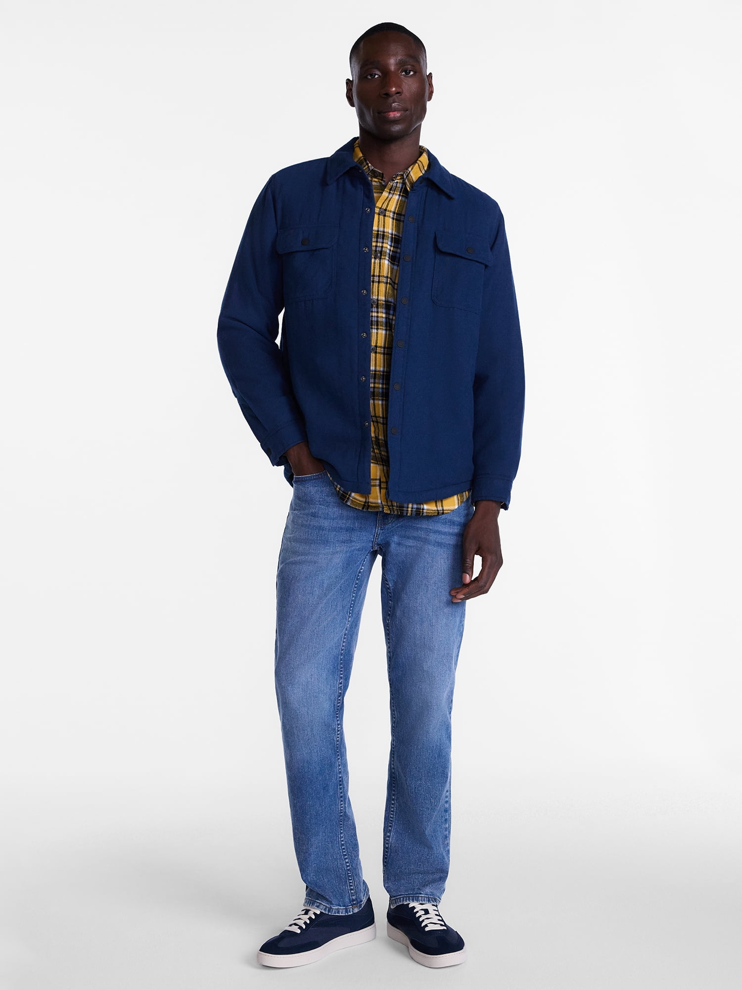 George Men's and Big Men's Shirt Jacket with Long Sleeves, Sizes S-3XL
