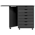 thumbnail image 1 of vidaXL Armoire Roulante avec Bureau Gris Mousse Bois Massif Pin, 1 of 5