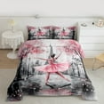 thumbnail image 2 of Manfei Kawaii Ballet Princess Bedding Comforter Set, Romantic Paris Eiffel Tower Twin Comforter Sets, Oil Printing Reversible Bedding Set, Lightweight Room Decor, 2-Piece, 2 of 8