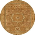 thumbnail image 1 of Ahgly Company Indoor Round Abstract Orange Abstract Area Rugs, 4' Round, 1 of 6