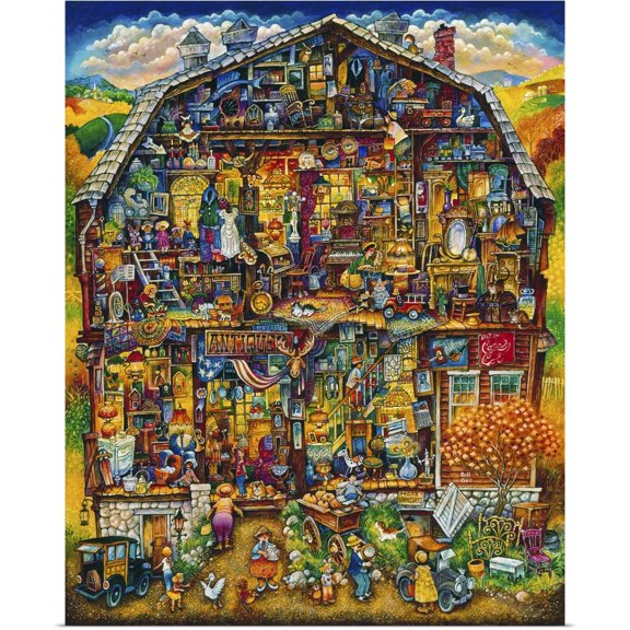 Great BIG Canvas | Rolled Bill Bell Poster Print entitled The Antique Barn