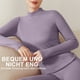 thumbnail image 4 of Ropa interior térmica para mujer, conjunto de calzoncillos largos con capa base, trajes superiores e inferiores para deportes de invierno, color morado, 4 of 8