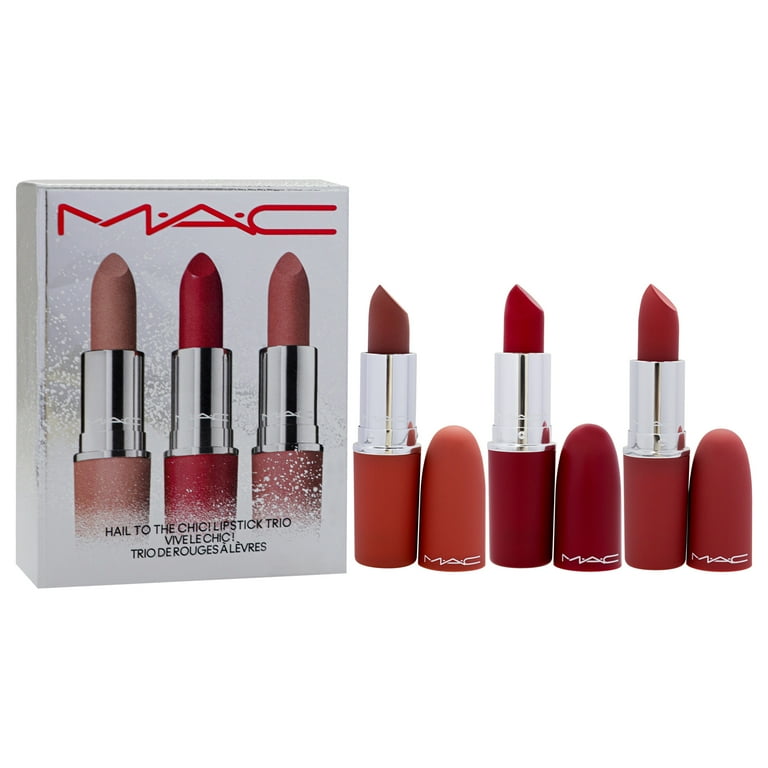 MAC Hail To The Chic Lipstick Trio , 3 Pc 0.10oz Powder Kiss