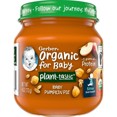 Gerber 2nd Foods Organic for Baby Plant-tastic Baby Food, Pumpkin Pie, 4 oz. Jar