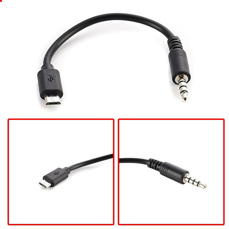 15cm Micro Usb to 3.5mm Jack Audio Cable Connector 3.5mm Audio Cable  Adapter Phone L3I4