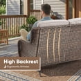 thumbnail image 4 of PARKWELL Outdoor Wicker Loveseat Glider with Beige Cushion in Brown Rattan Finish, 4 of 11