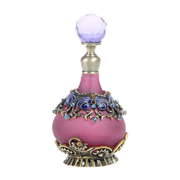 Botella de perfume, frasco dispensador de perfume, botella vacía portátil clásica multiusos a prueba de fugas, perfume para mujeres, niñas y mujeres rosa