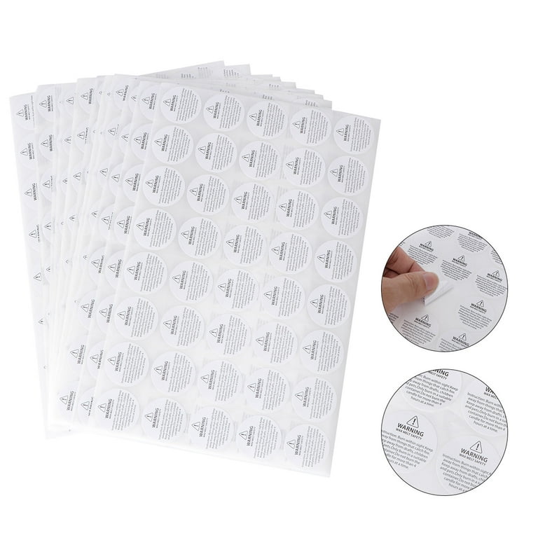 520Pcs Candle Warning Stickers Candle Jar Container Labels Wax Melting  Safety Stickers